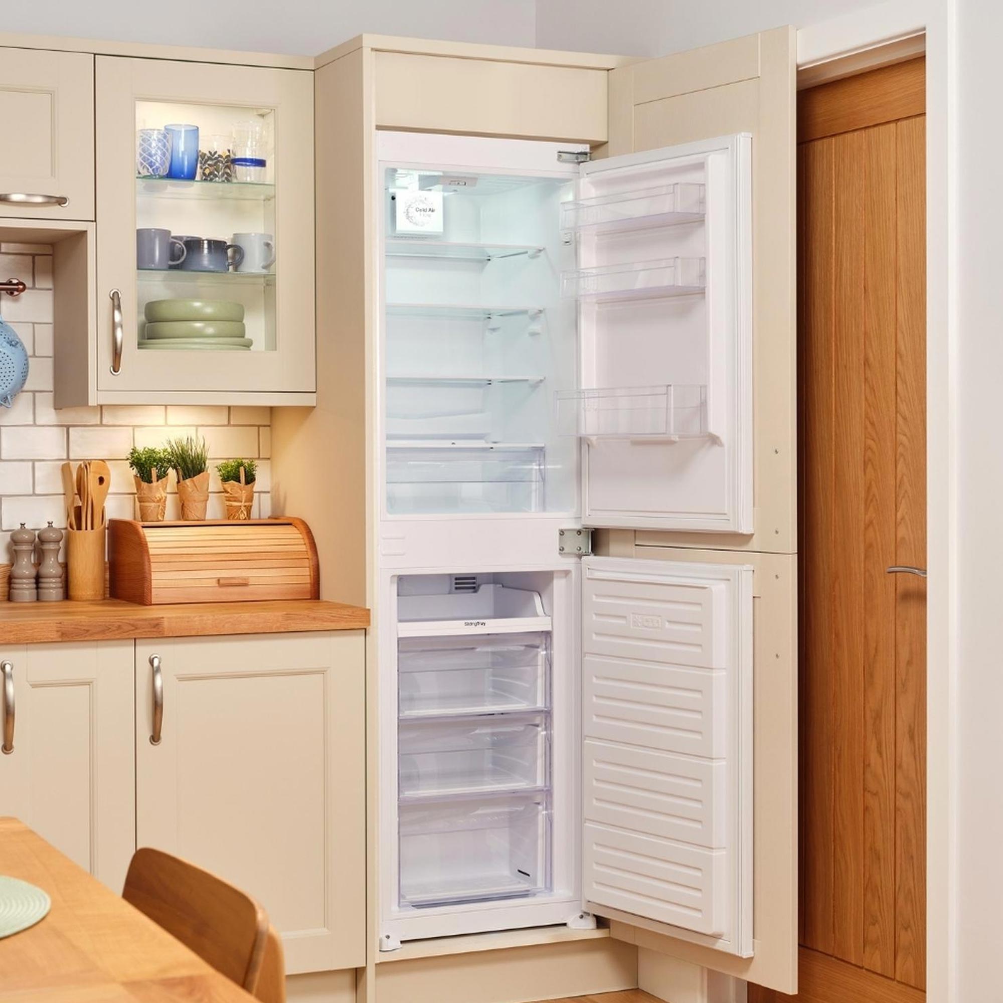 Sensis RFCMBI015450EW 177cm Tall Integrated Fridge Freezer, 145 Litre Fridge, 85 Litre Freezer, 54cm Wide, Frost Free