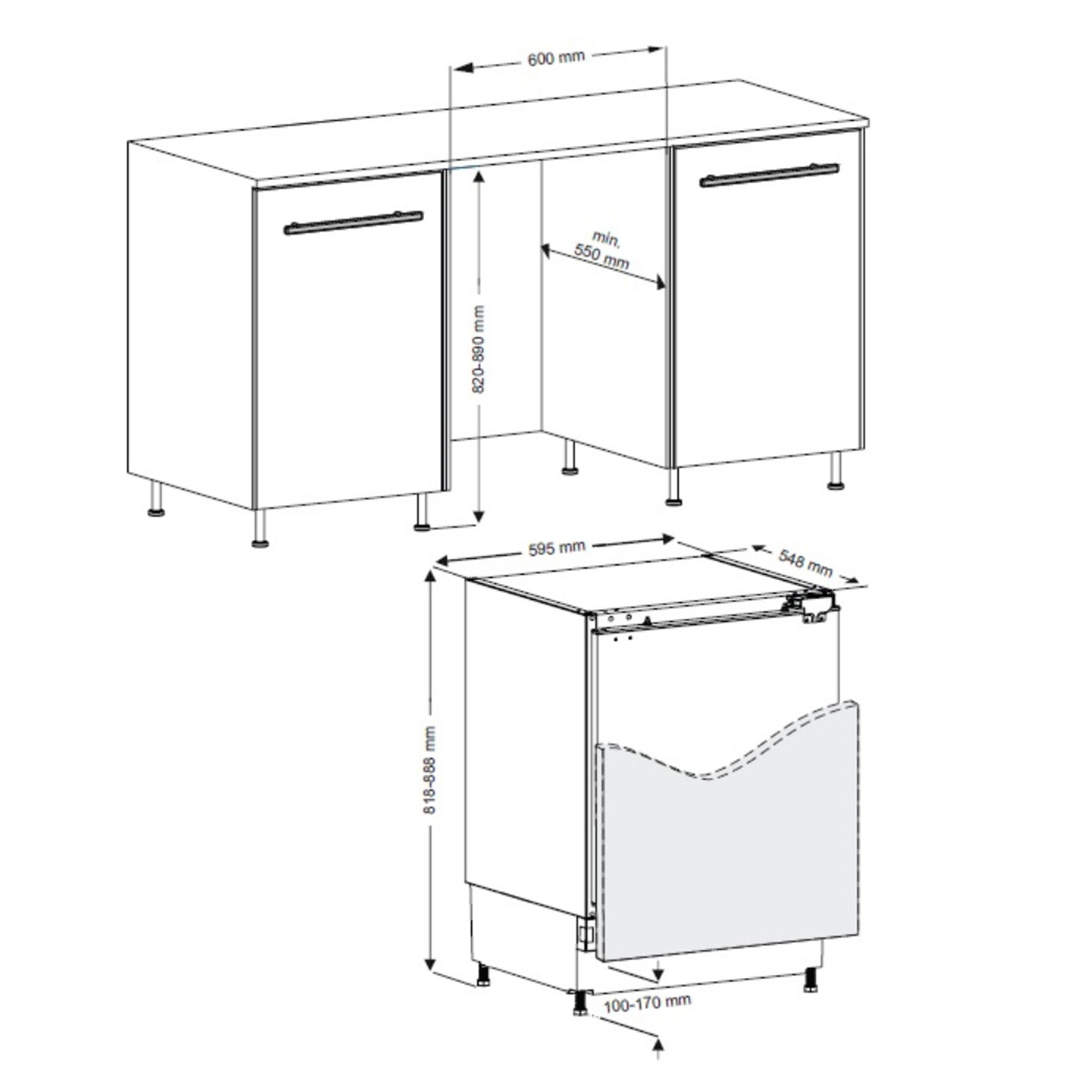 Sensis RFUCBI01L54EW Integrated Undercounter Larder Fridge, 134 Litres, White