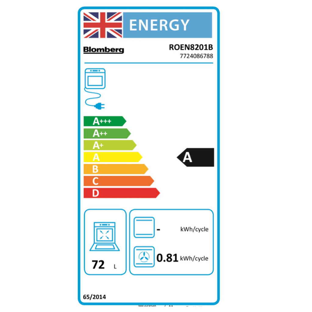 Blomberg ROEN8201B Built-In Single Electric Fan Oven with Grill, Black