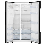 Hisense RS694N4TBE 179cm Tall American Fridge Freezer with Non-plumbed Ice & Water, 371 Litre Fridge, 191 Litre Freezer, 90cm Wide, Frost Free, Black