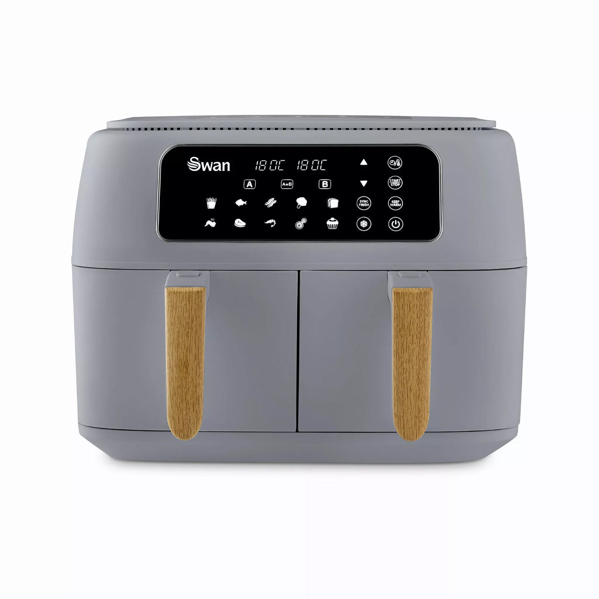 Swan Nordic Dual 2 x 4L 13-in-1 Air Fryer in Grey - SD10410GRY