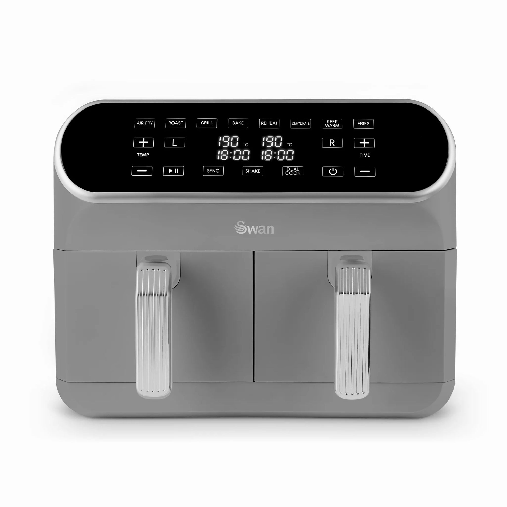 Swan Retro 8L Dual Basket Air Fryer in Grey – SD10519GR