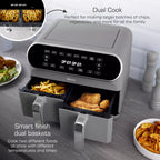 Swan Retro 8L Dual Basket Air Fryer in Grey – SD10519GR