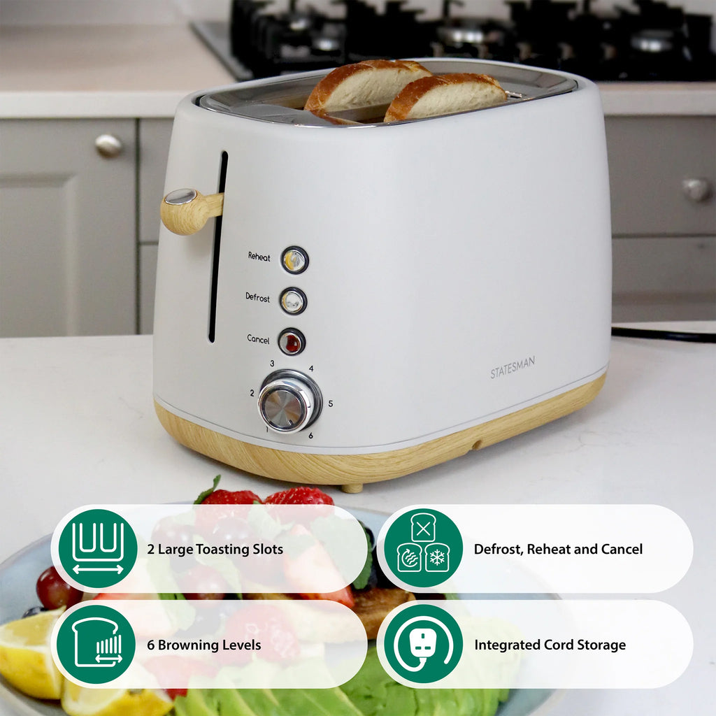 Statesman Scandi 900W 2 Slice Toaster - Green (SKT05090GR)