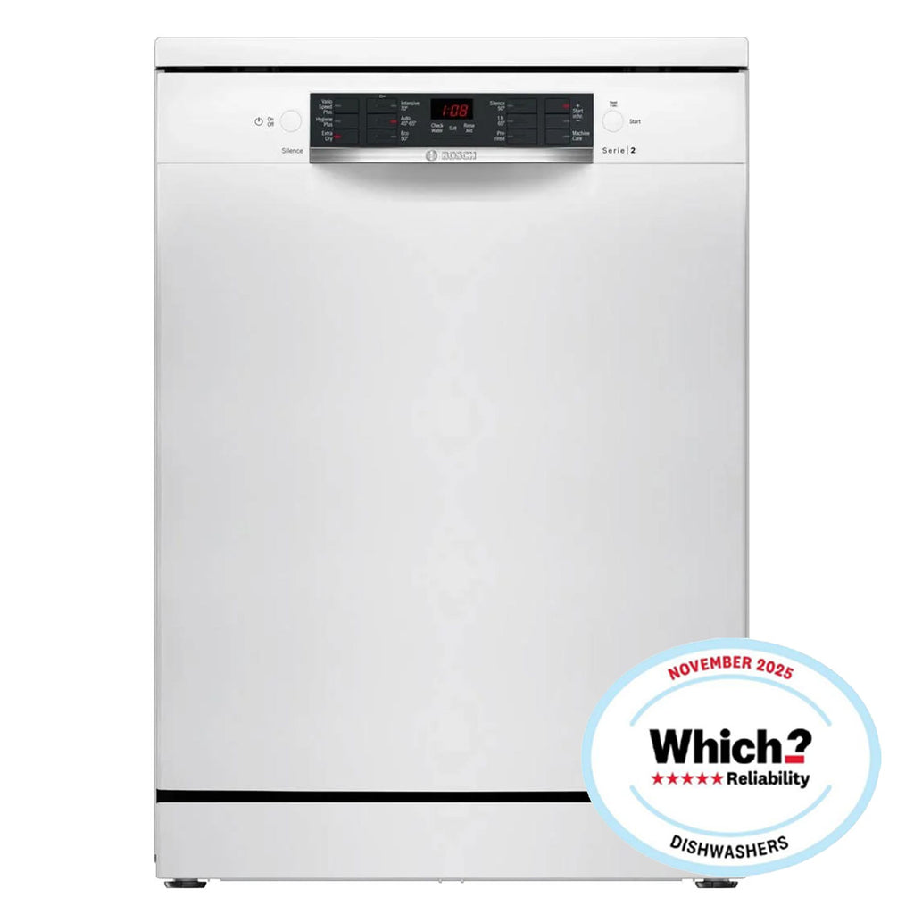 Bosch SMS26AW08G 12 Place Setting Freestanding Dishwasher, 60cm Wide, White