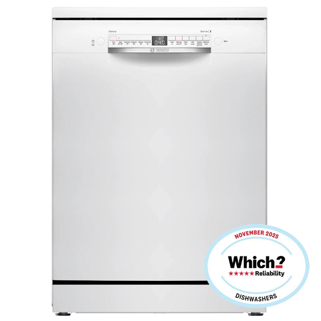 Bosch SMS2HVW06G 14 Place Setting Freestanding Dishwasher, 60cm Wide, White