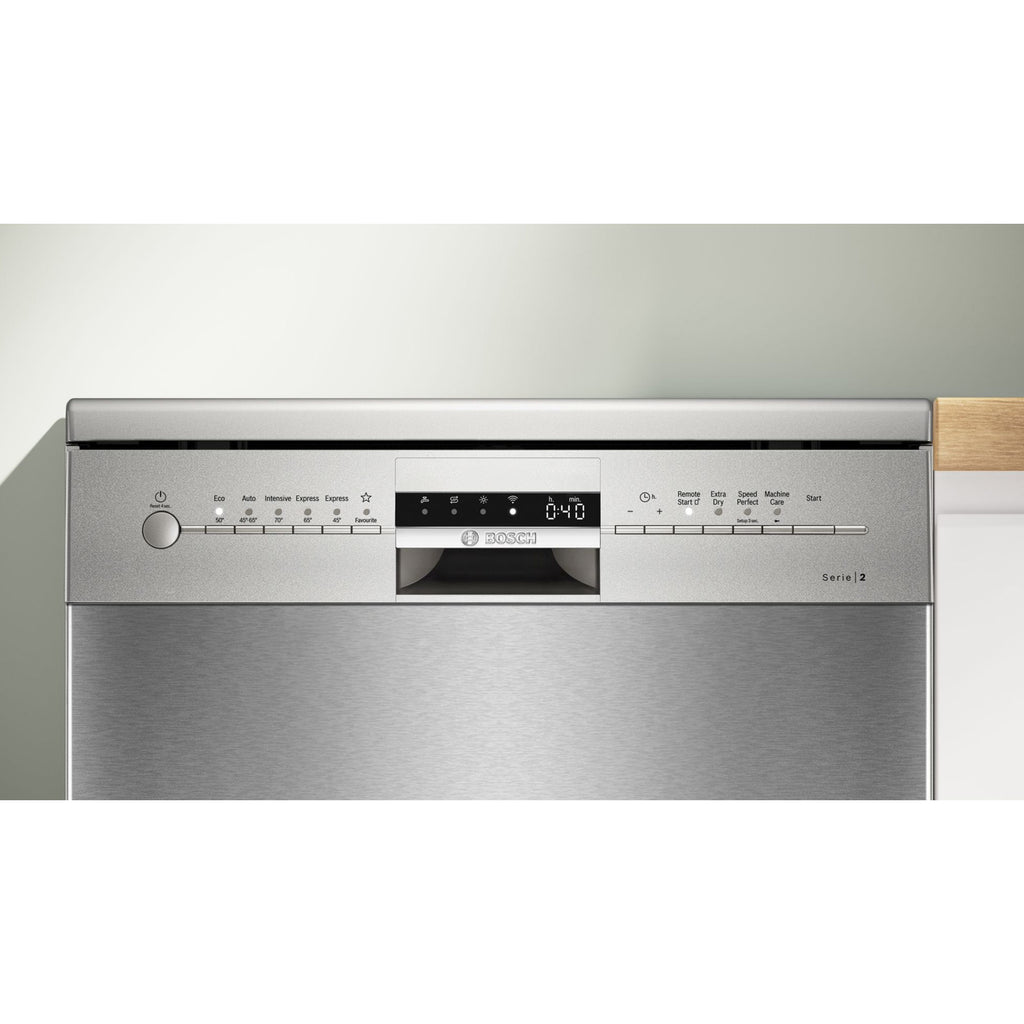 Bosch SMS2ITI67G 12 Place Setting Freestanding Dishwasher, 60cm Wide, Brushed Steel