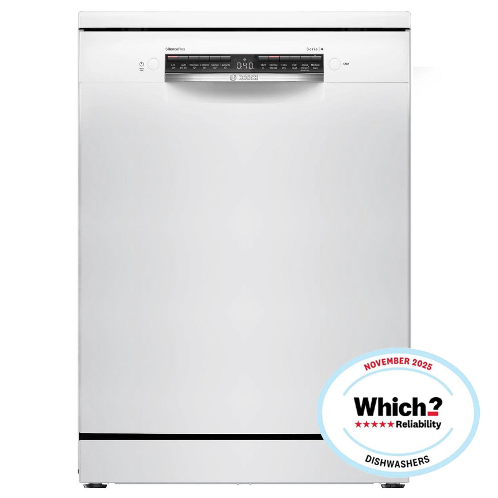 Bosch SMS4EMW06G 14 Place Setting Freestanding Dishwasher, 60cm Wide, White