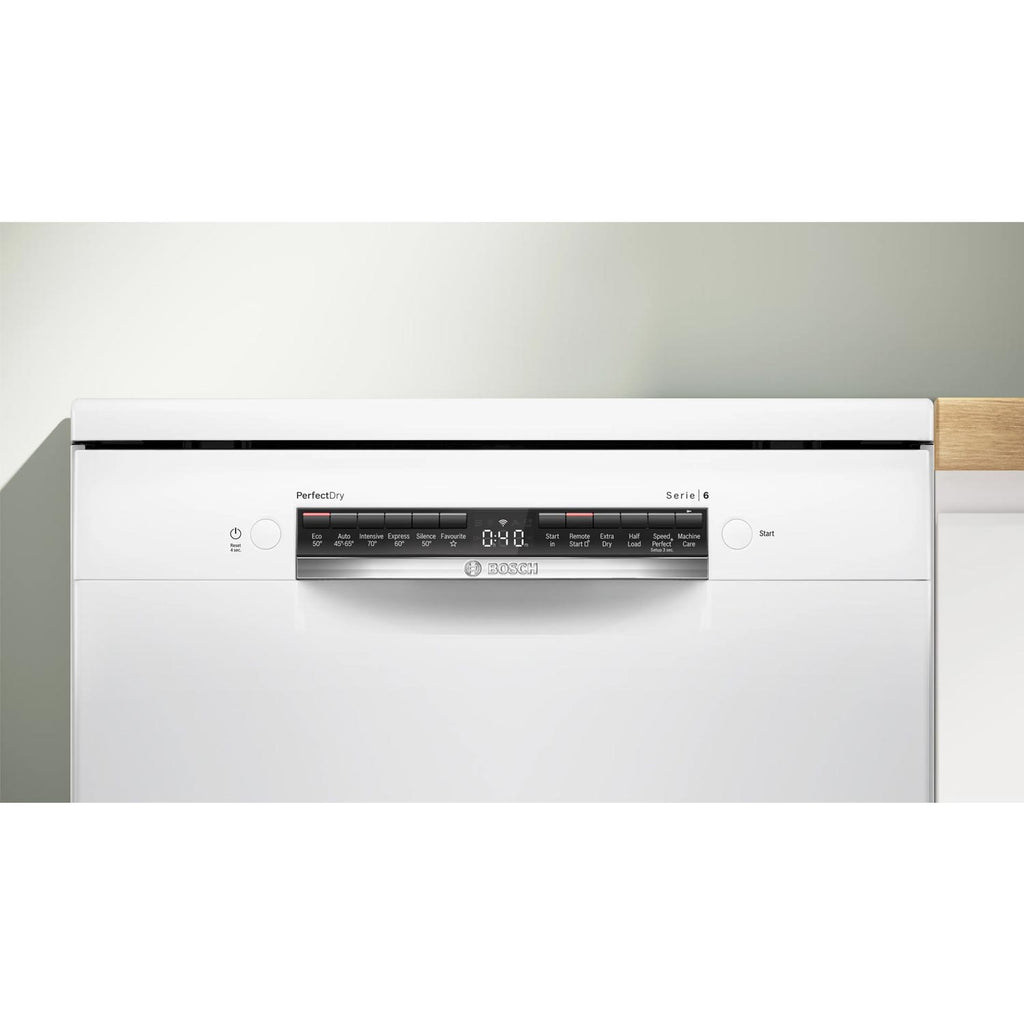 Bosch SMS6ZCW10G 14 Place Setting Freestanding Dishwasher with PerfectDry, 60cm Wide, White