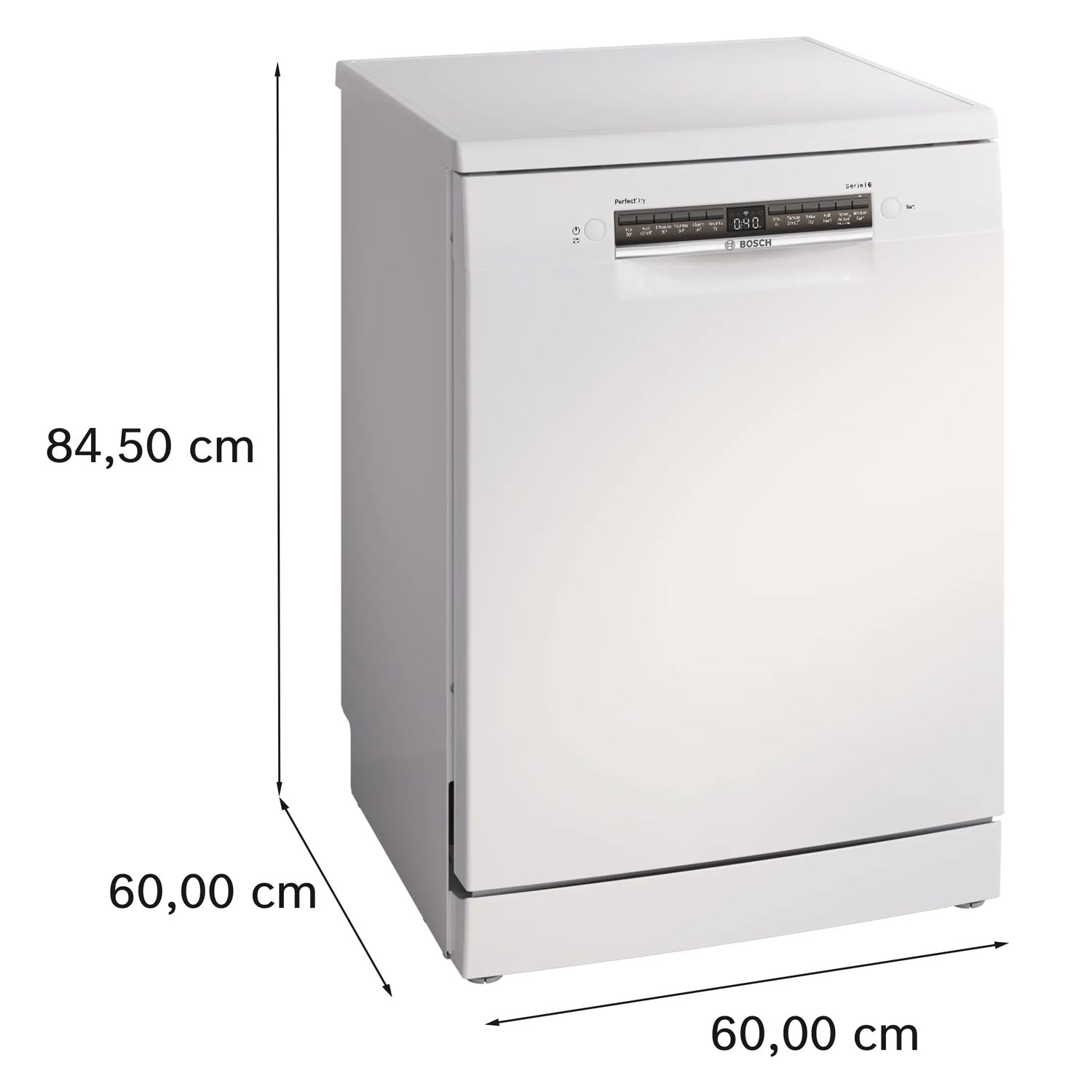 Bosch SMS6ZCW10G 14 Place Setting Freestanding Dishwasher with PerfectDry, 60cm Wide, White
