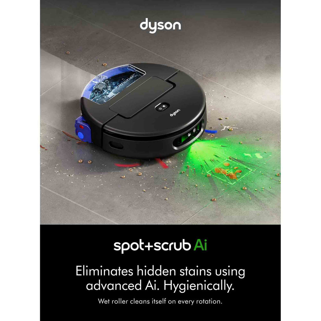 Eliminates hidden stains using advanced AI. Hygienically. Wet roller cleans itself on every rotation.