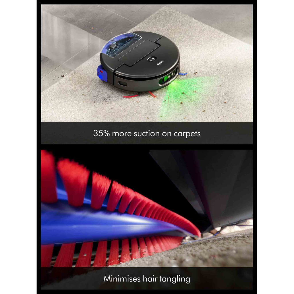 35% more suction on carpets. Minimises hair tangling.