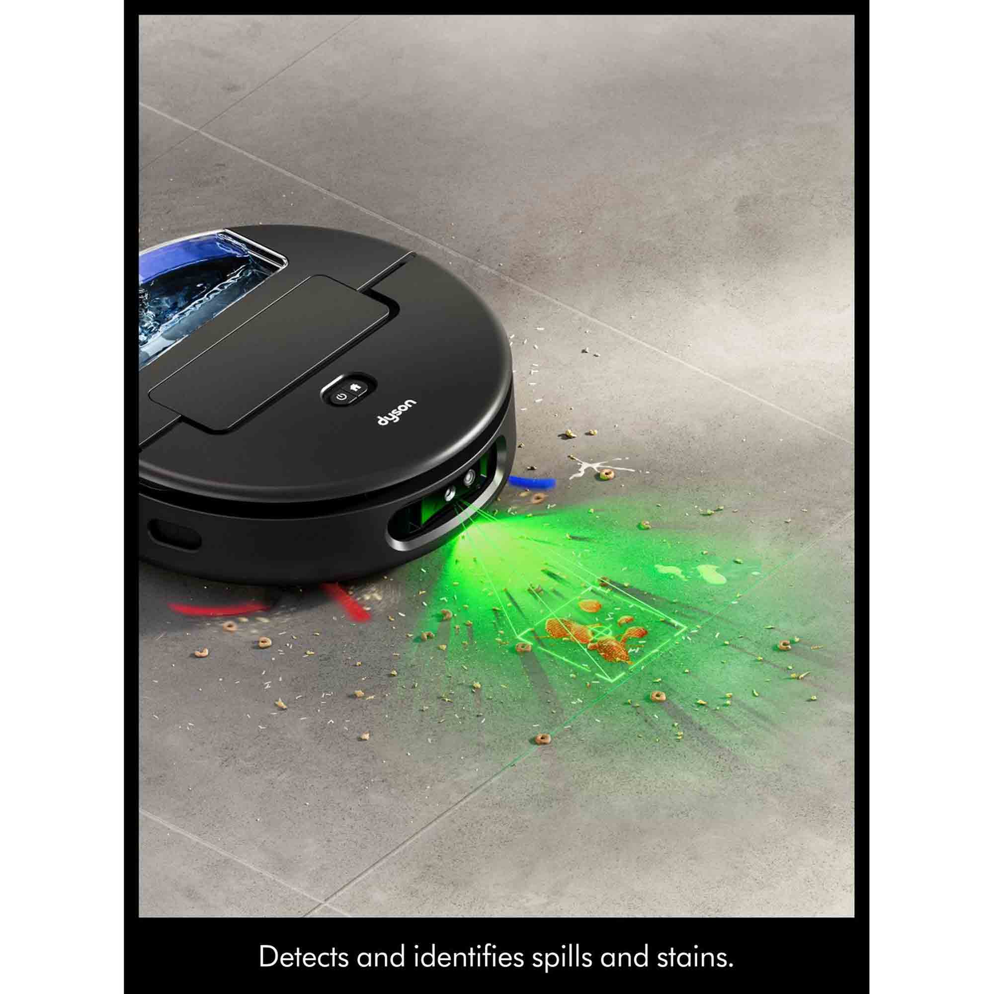 Detects and identifies spills and stains.