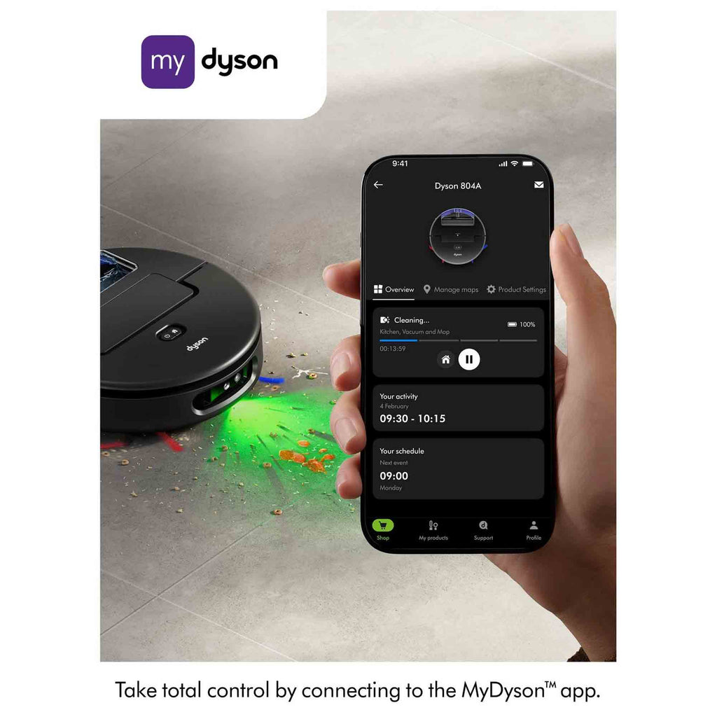 Take total control by connecting to the MyDyson app.