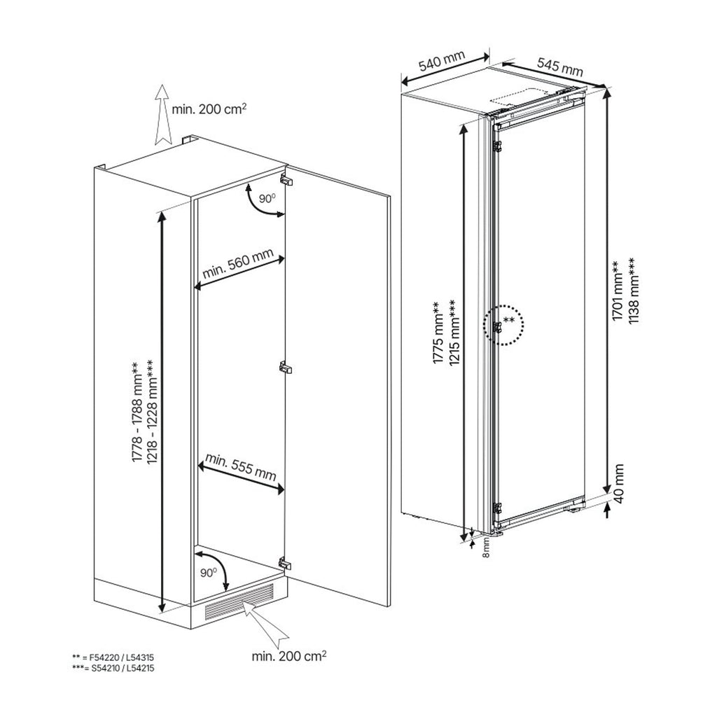 Blomberg SST4455VI Integrated Overcounter Larder Fridge, 309 Litres, White