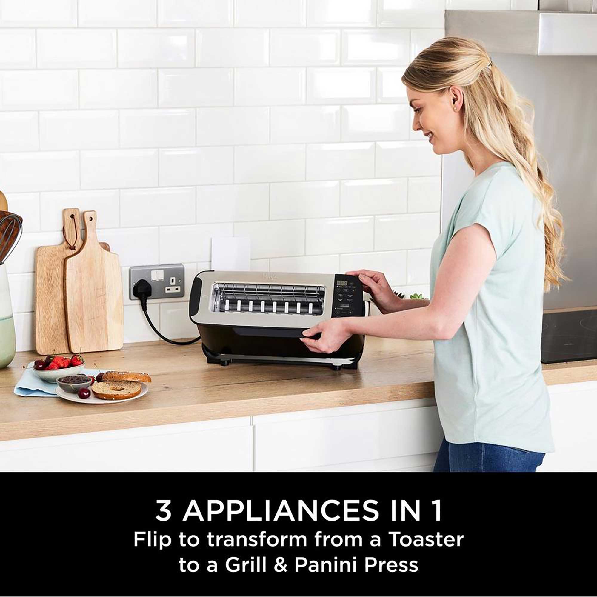 Ninja Foodi 3-in-1 Toaster, Grill & Panini Press – Black | ST200UK