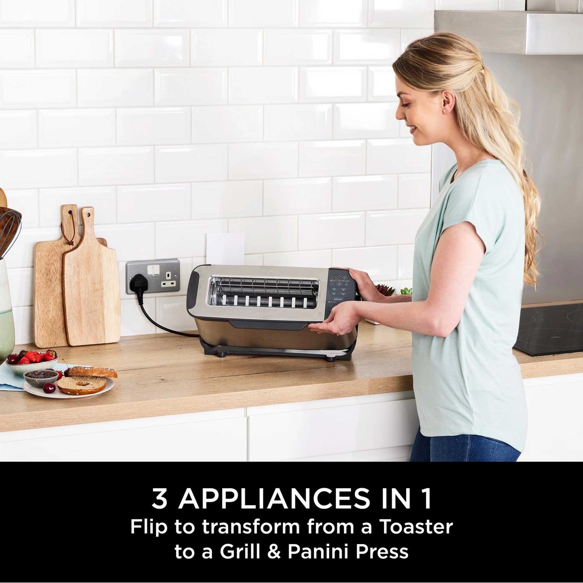 Ninja Foodi 3-in-1 Toaster, Grill & Panini Press – Stainless Steel | ST202UK