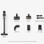 Jet 85 Pet with Jet dual brush, pet tool +, Combination & crevice tool, Flexible tool, 1 Battery and a 2-in-1 charger.