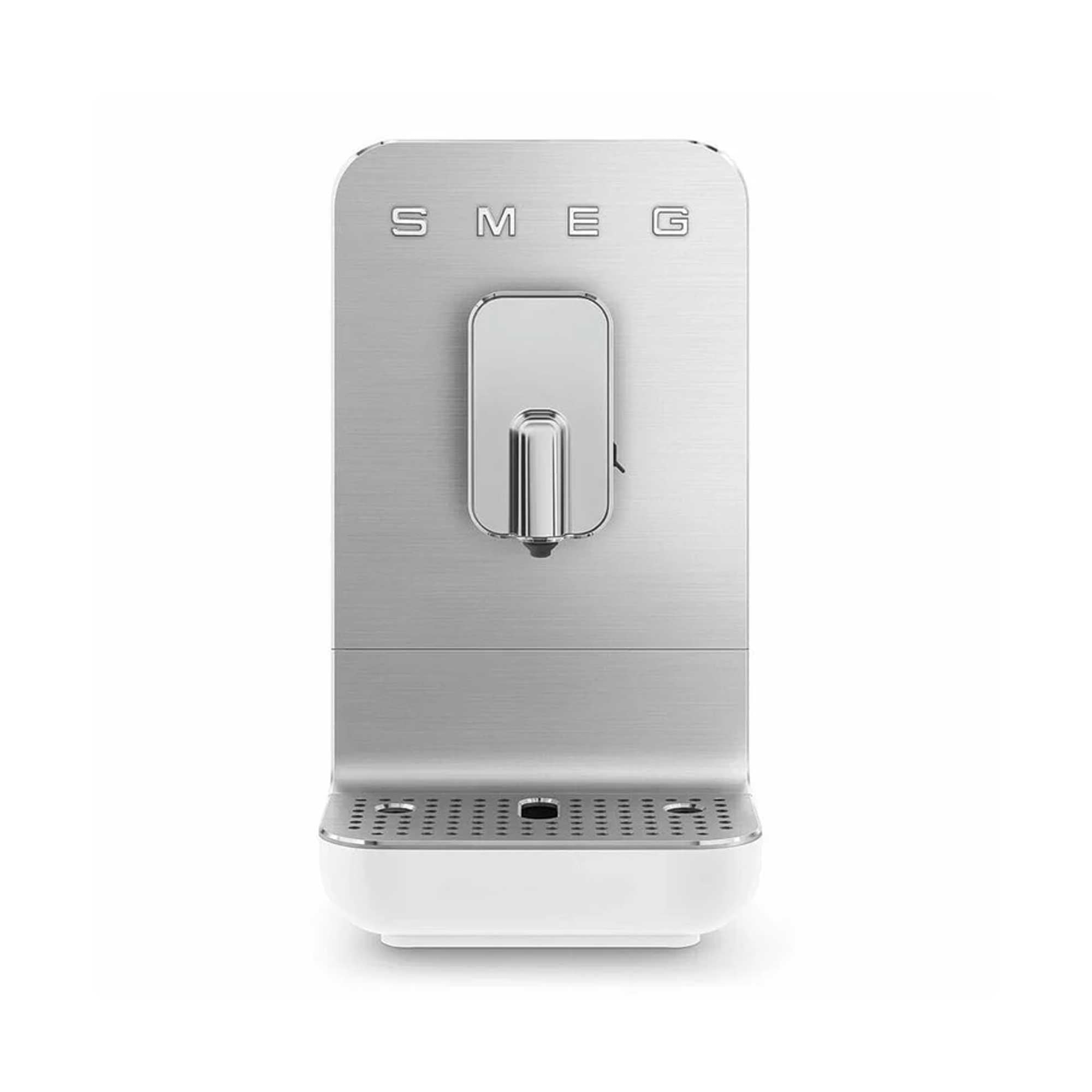 Front of Smeg coffee machine on a white background