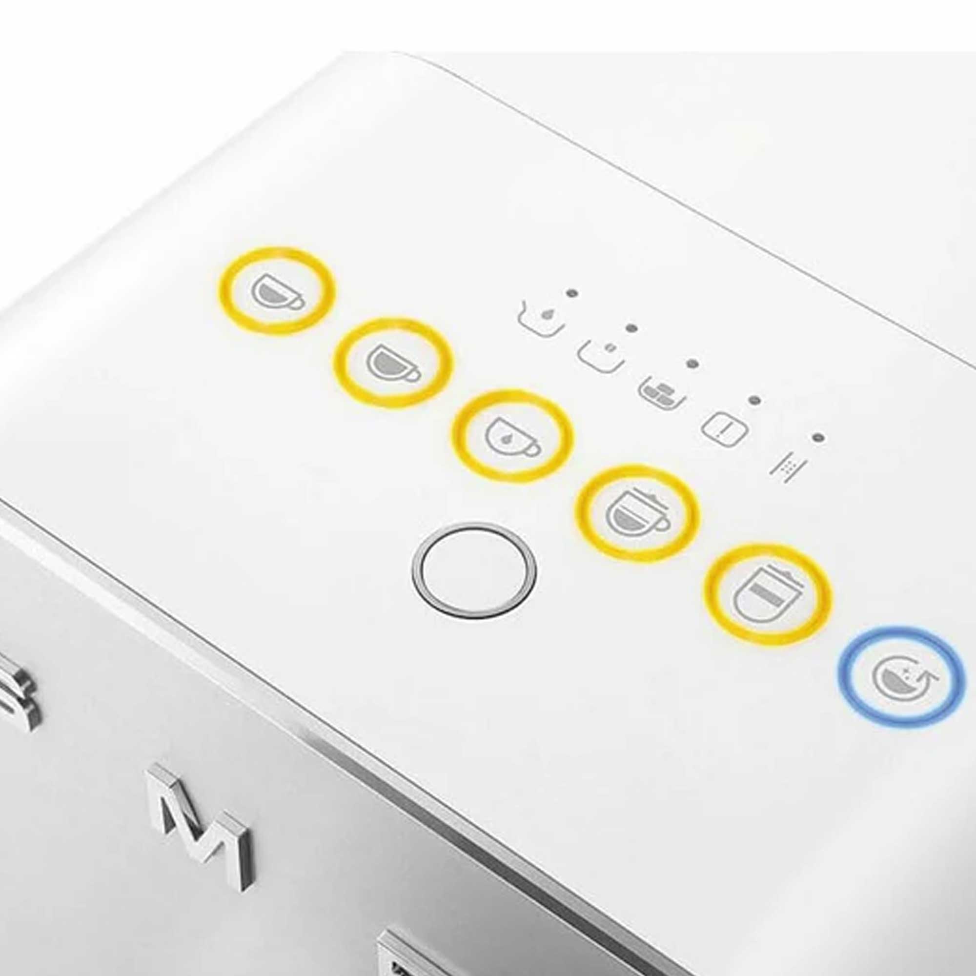Control panel with buttons and icons on a white background