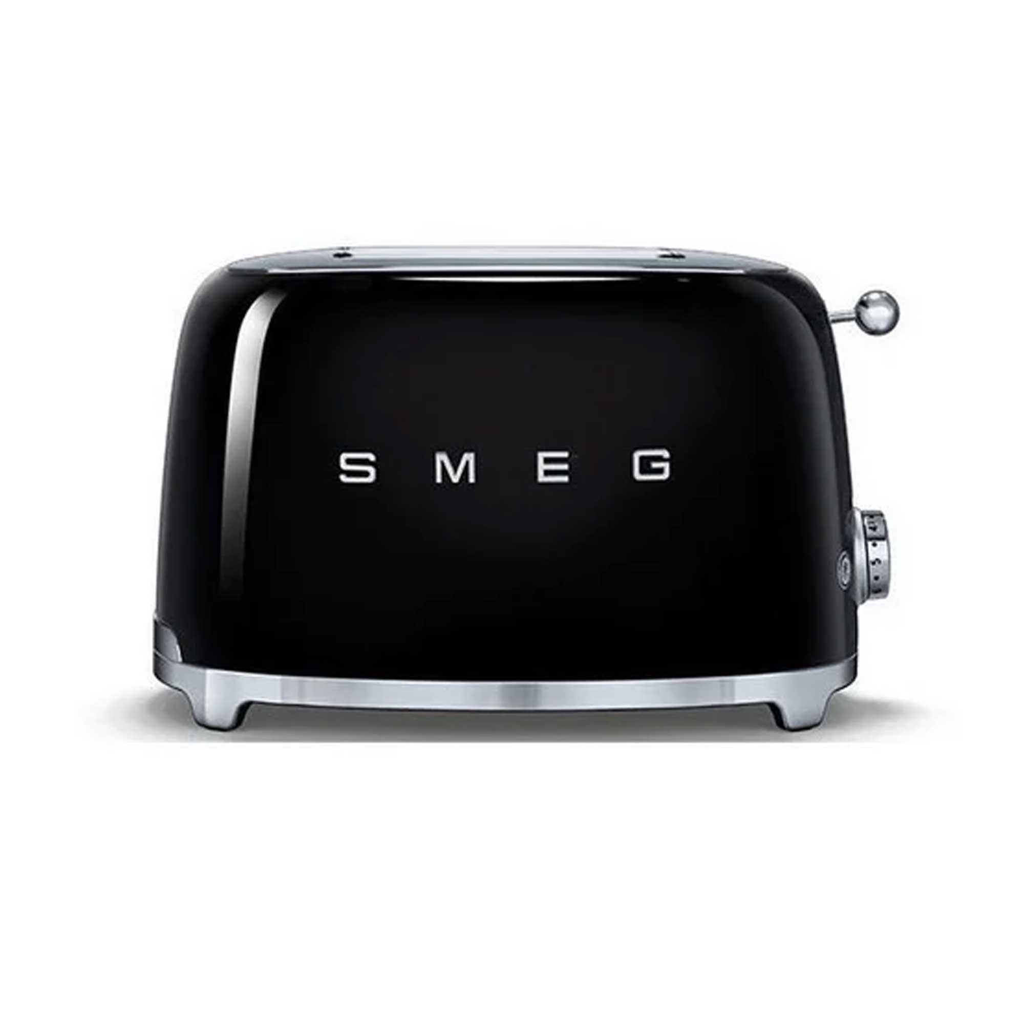 Black Smeg toaster on a white background