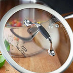 Glass lid with silver trim
