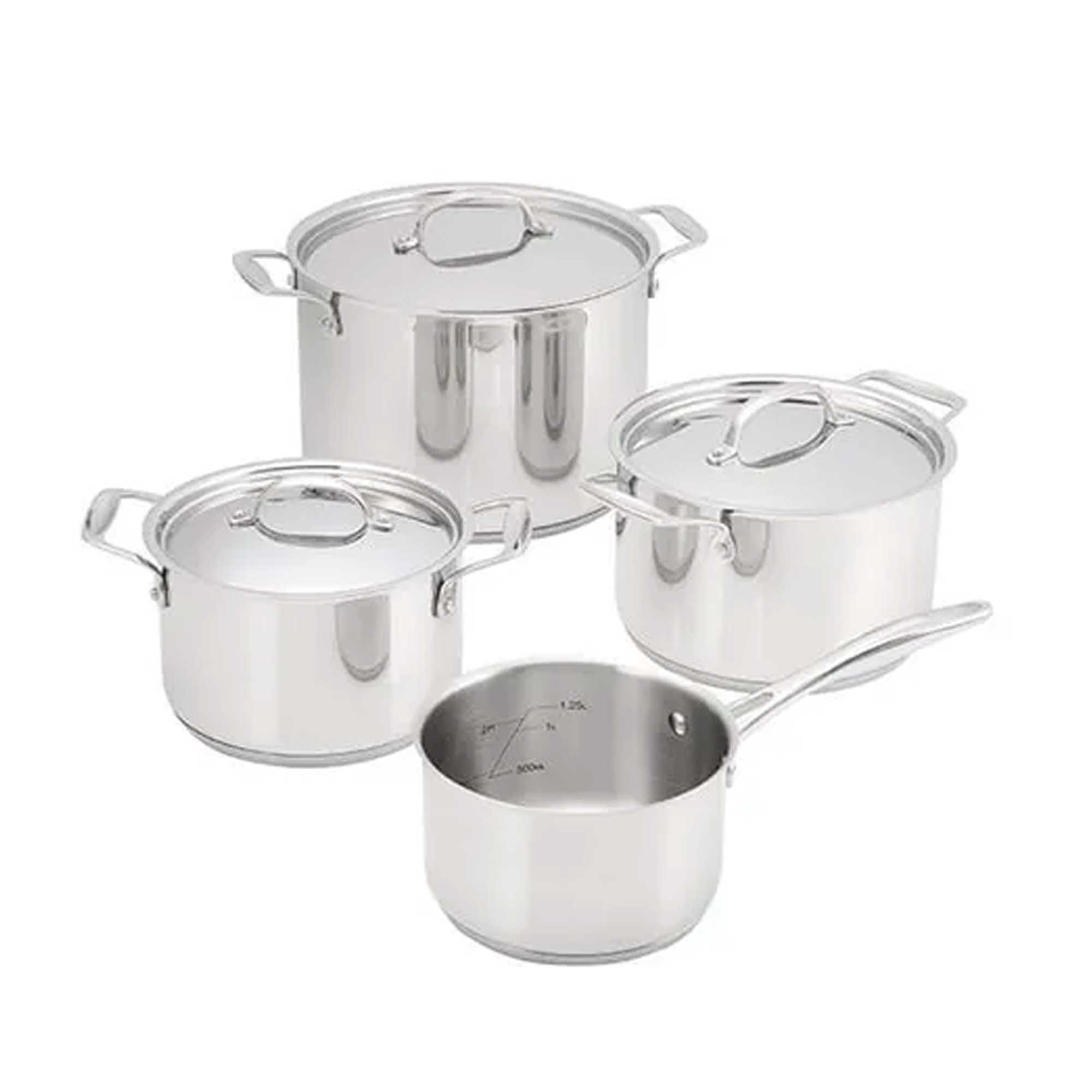 Mixed pan set on white background