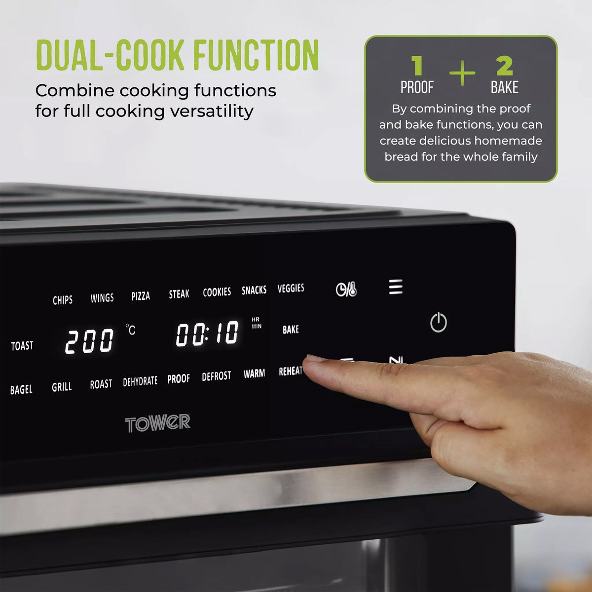 Tower Vortx Platinum Xpress 30 Litre Digital Air Fryer Oven in Black - T17122