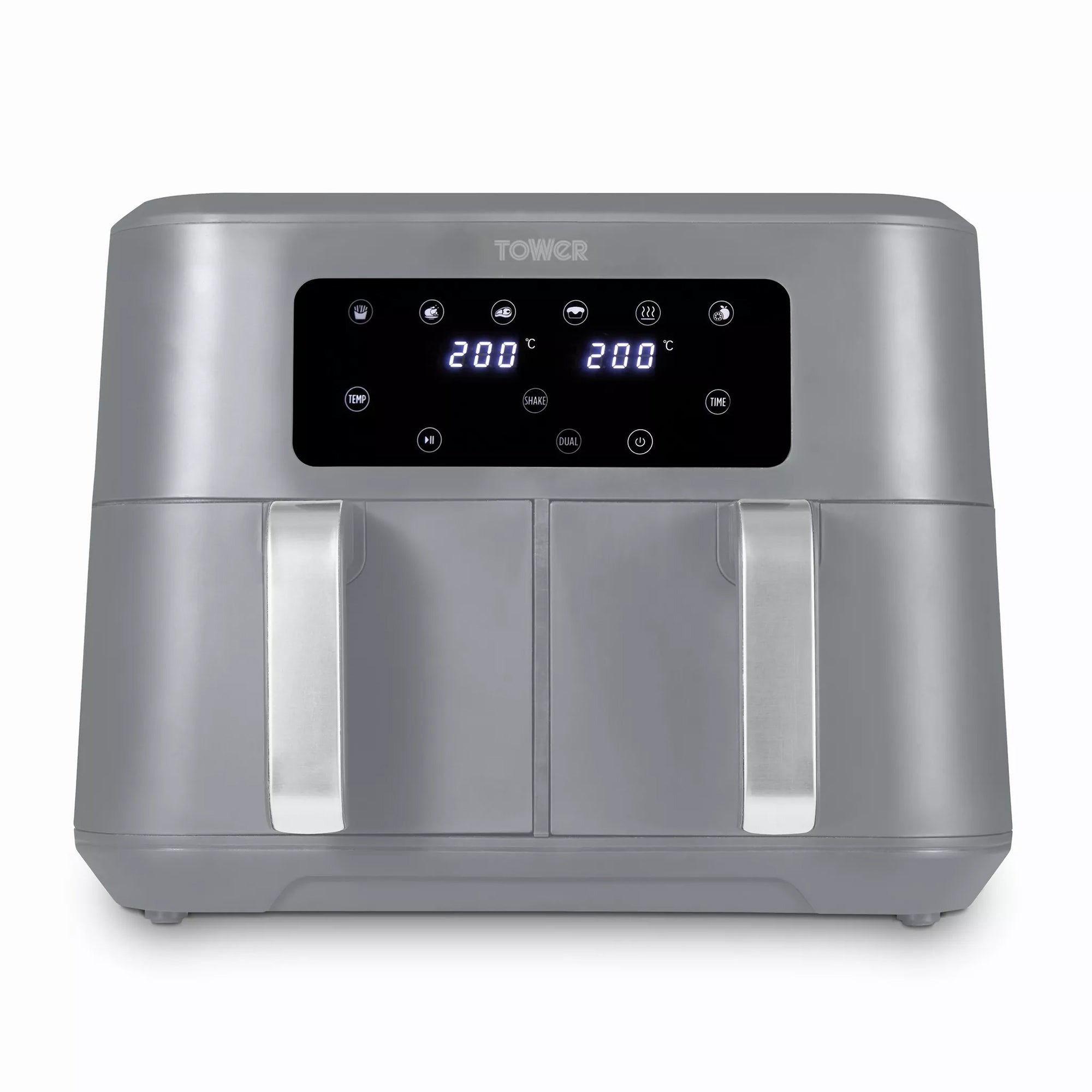 Tower Vortx 8.5 Litre Dual Basket Air Fryer in Grey – T17137CGRY