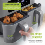 Tower Vortx 8.5 Litre Dual Basket Air Fryer in Grey – T17137CGRY