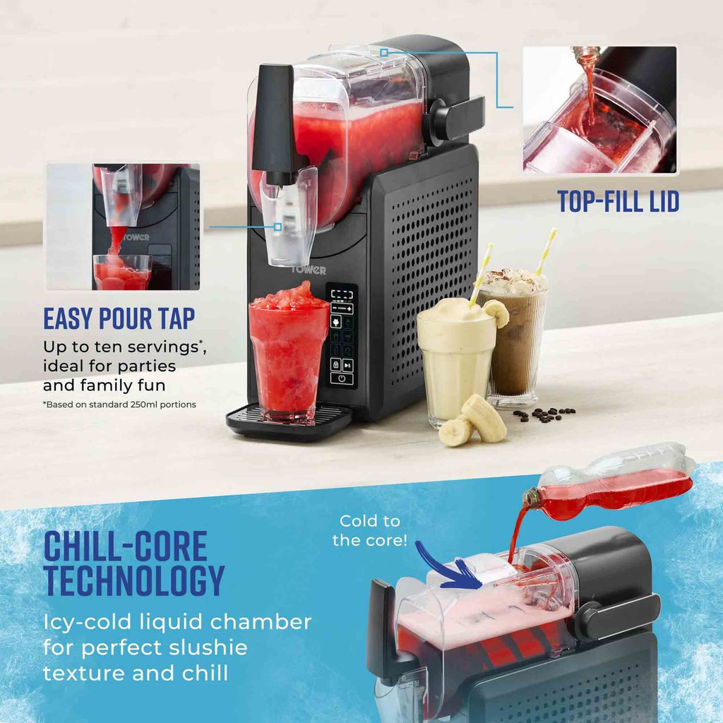 Tower T19058 2.6L Frozen Drink Slushie Maker – Black