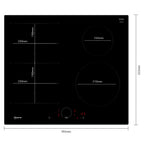 Neff T66FHE4L0 60cm 4 Zone Built-in Electric Induction Hob, Touch Control & CombiZone, Black Glass
