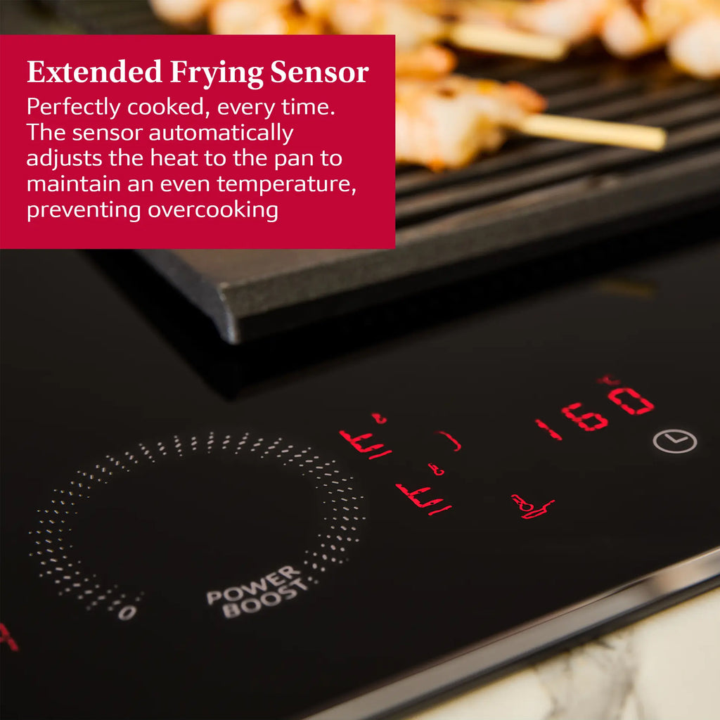 Neff T66FHE4L0 60cm 4 Zone Built-in Electric Induction Hob, Touch Control & CombiZone, Black Glass
