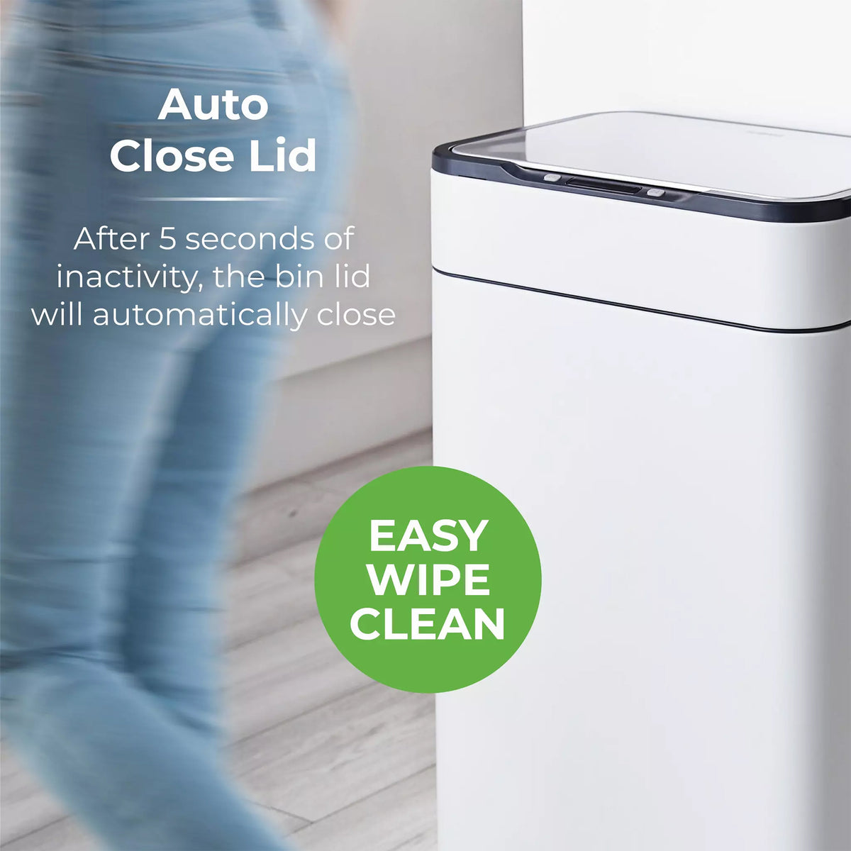 Tower 60 Litre Ozone Sensor Bin in White - T938023WHT