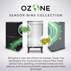 Tower 60 Litre Ozone Sensor Bin in White - T938023WHT