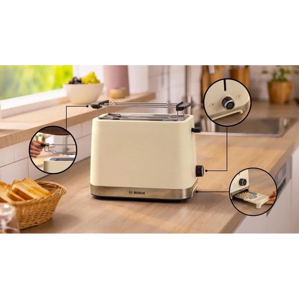 Bosch 2 Slice MyMoment Toaster in Cream - TAT4M227GB