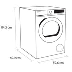 Sensis TDHF019A2W 9kg, Sensor Dry, Freestanding Heat Pump Tumble Dryer, White