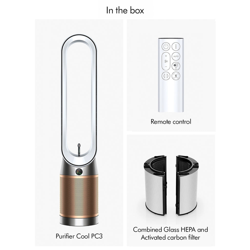 Dyson TP14 Find + Follow Purifier Fan in White & Gold - PC3