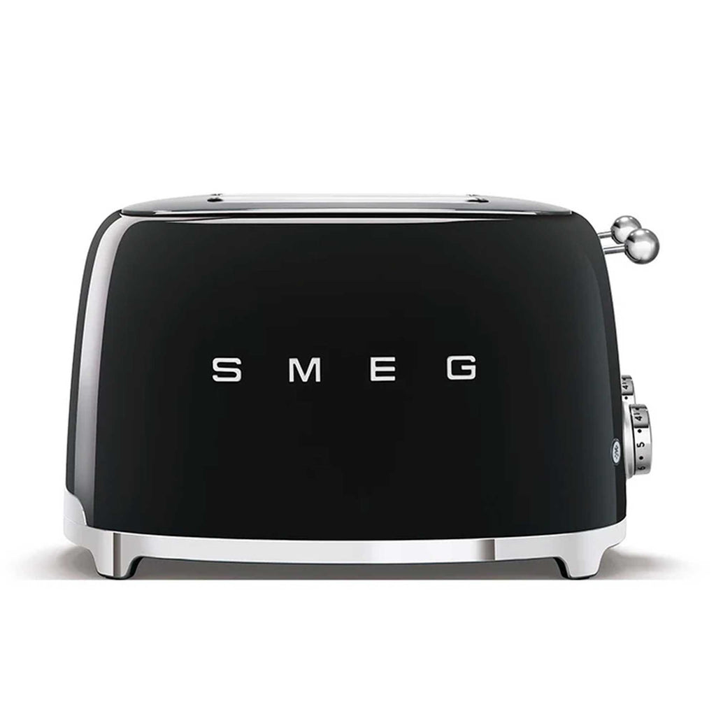 Black Smeg toaster on a white background