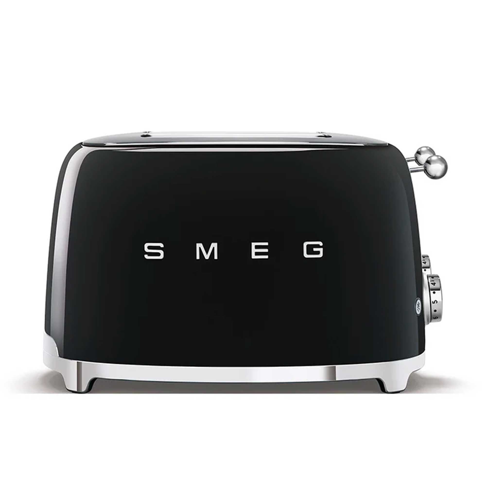 Black Smeg toaster on a white background