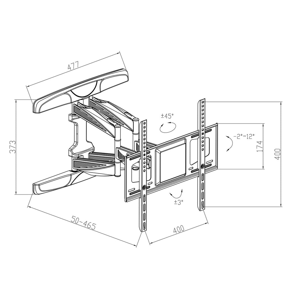 TTAP TTD404DA4 Full Motion TV Wall Bracket – 37" to 75"