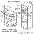 Neff U1ACE2AN3B Built in Electric Double Oven, 89cm High, Main Oven Multifunction, Top Oven Grill & Convention, EasyClean, Stainless Steel