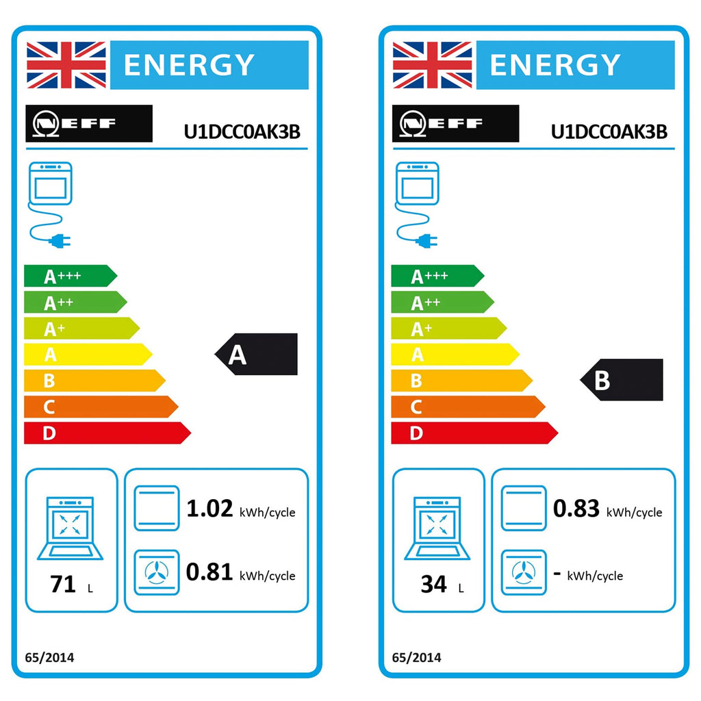 Neff U1DCC0AK3B Built in Electric Double Oven, 89cm High, Main Oven Multifunction, Top Oven Grill & Convention, EasyClean, Black