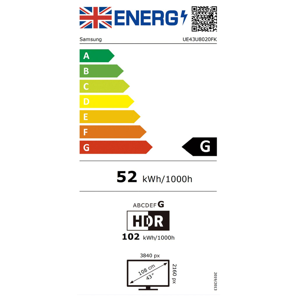 Samsung UE43U8020FKXXU 43 Inch, Ultra HD LED Television, Smart TV, Freeview HD