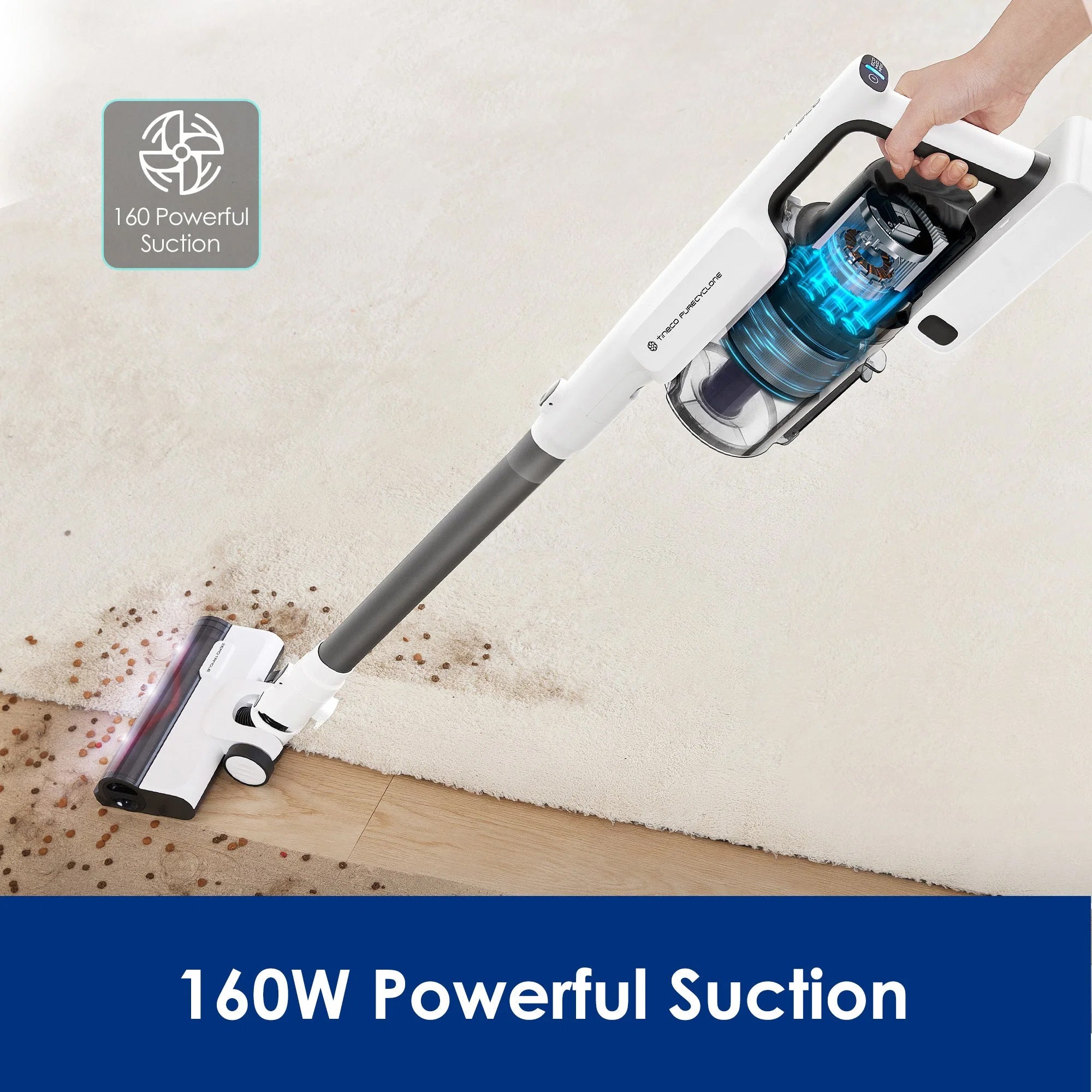 Tineco A30S Cordless Stick Vacuum Cleaner in White (VS1D2100UK)