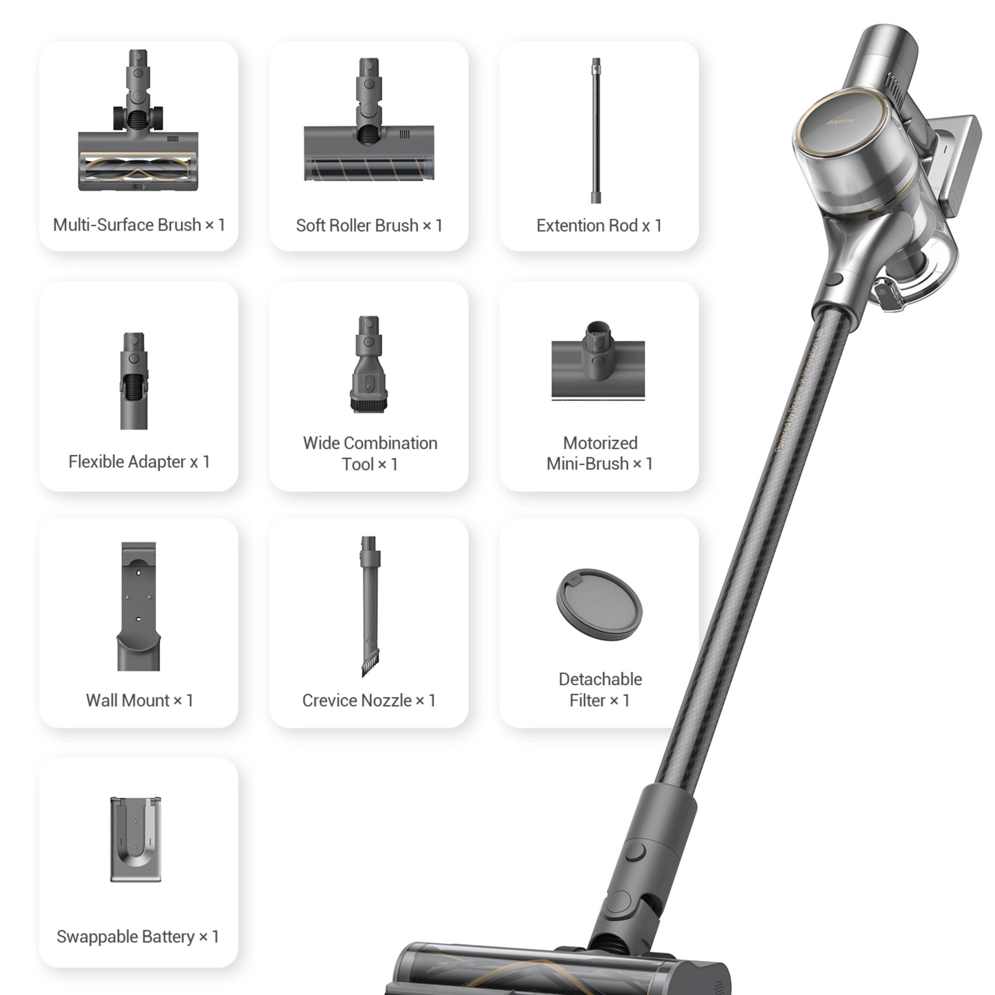 Dreame R20 Cordless Stick Vacuum Cleaner - Grey (VTV97A)