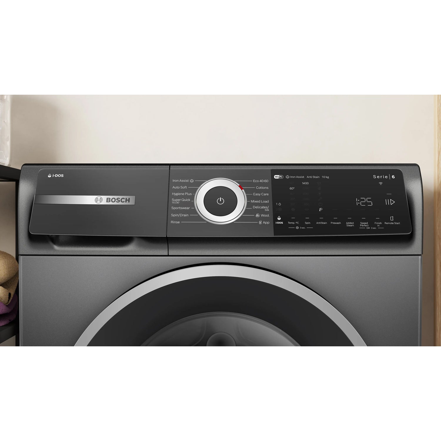Bosch WGH254ARGB 10kg, 1400 Spin, Freestanding iDos Washing Machine with Quick Wash, Graphite