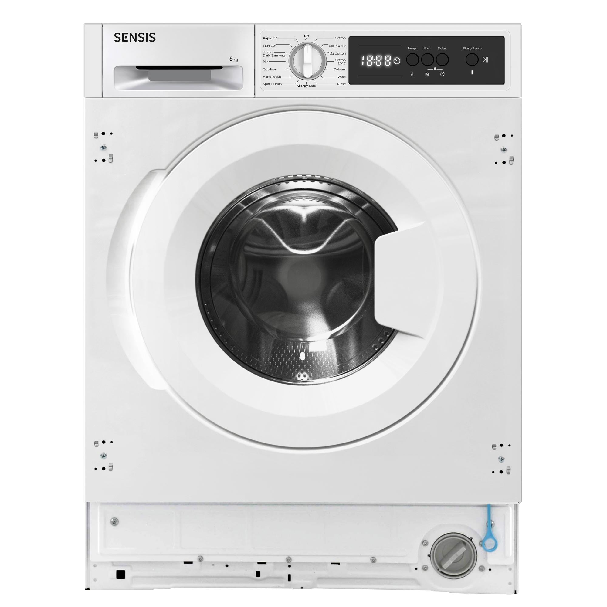 Sensis WMBI01814AW 8kg, 1400 Spin, Integrated Washing Machine, White