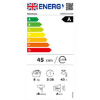 Schonhaus WMSF01814AW 8kg, 1400 Spin, Freestanding Washing Machine with Quick Wash, White