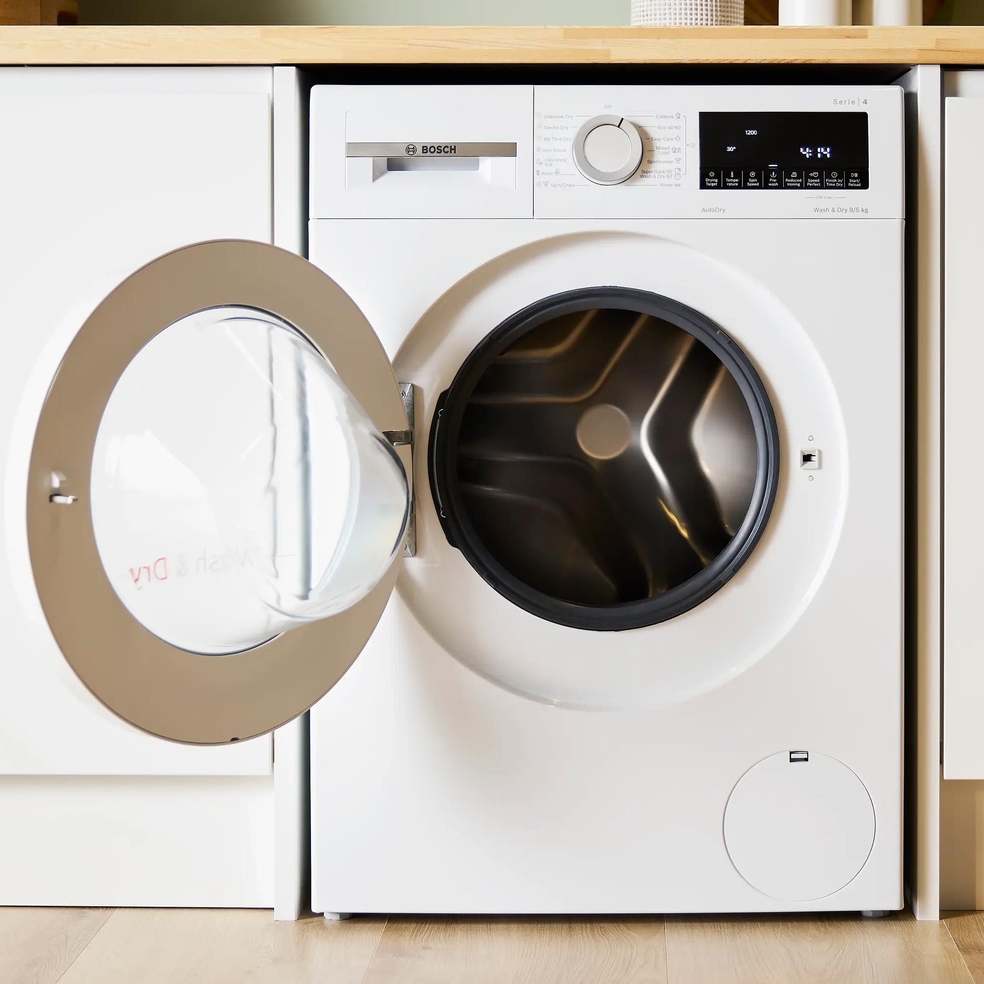 Bosch WNA144V9GB 9kg wash, 5kg Dry, 1400 spin, Freestanding Washer Dryer, White